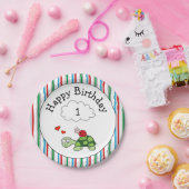 Schattigee Schildpad lieveheersbeestje verjaardags Papieren Bordje (Feest)