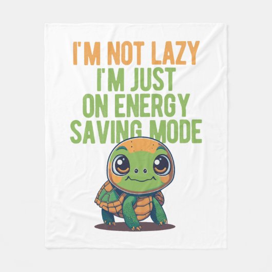 Schattigee schildpad, luie schildpad, in energiebe fleece deken (Voorkant)