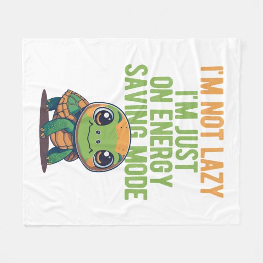 Schattigee schildpad, luie schildpad, in energiebe fleece deken (Voorkant (Horizontaal))