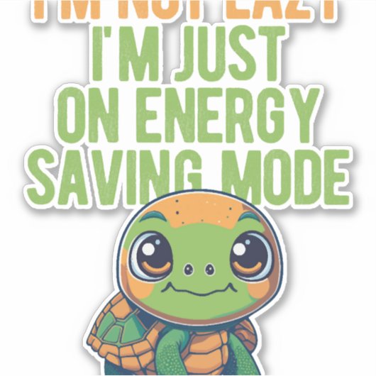 Schattigee schildpad, luie schildpad, in energiebe sticker (Voorkant)
