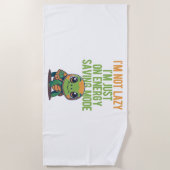 Schattigee schildpad, luie schildpad, in energiebe strandlaken (Voorkant)