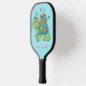 Schattigee schildpad met Muzieknoten gepersonalise Pickleball Paddle (Links)