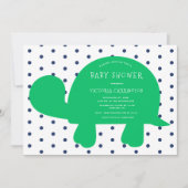 Schattigee Schildpad Navy Blue Polkadots Baby show Kaart (Voorkant)