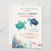 Schattigee schildpad onder het Zee gezamenlijke ve Kaart (Voorkant)