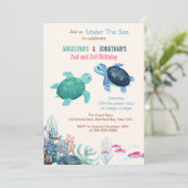 Schattigee schildpad onder het Zee gezamenlijke ve Kaart (Staand voorkant)