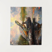 Schattigee Schildpad op een Log Everglades schilde Wandkleed (Voorkant)