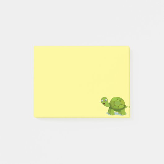 Schattigee schildpad op geel post-it® notes (Voorkant)