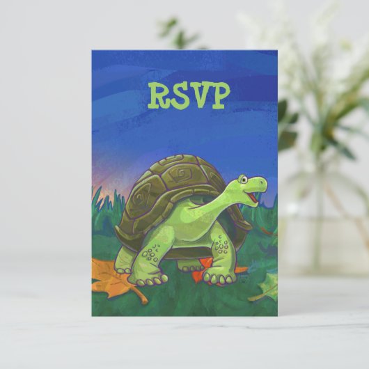 Schattigee schildpad partij RSVP (Staand voorkant)
