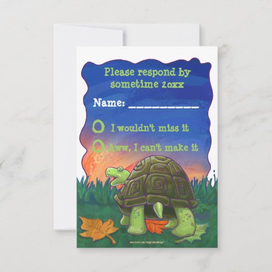 Schattigee schildpad partij RSVP (Achterkant)