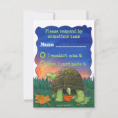 Schattigee schildpad partij RSVP Kaartje (Achterkant)