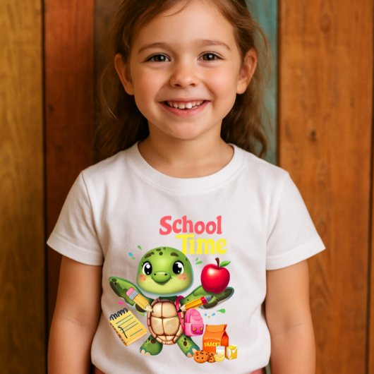 Schattigee Schildpad "School Time" Terug naar Scho T-shirt