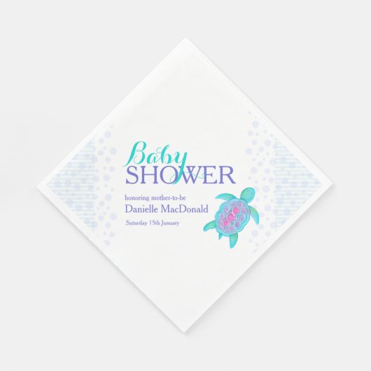 Schattigee schildpad waterverf aangepaste baby sho servet (Hoek)