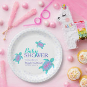 Schattigee schildpad waterverf custom baby shower papieren bordje (Feest)
