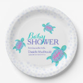 Schattigee schildpad waterverf custom baby shower papieren bordje (Voorkant)