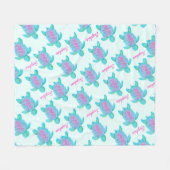 Schattigee schildpad waterverf kunst aangepaste na fleece deken (Voorkant (Horizontaal))