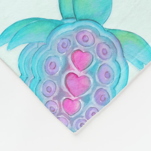 Schattigee schildpad waterverf kunst aangepaste na fleece deken (Hoek)