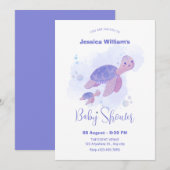 Schattigee schildpadden baby shower kaart (Voorkant / Achterkant)