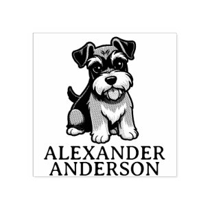 Schattigee Schnauzer Cartoon personaliseren Rubberstempel