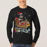 Schattigee Schnauzer Dog Christmas Santa Hat Xmas  T-shirt<br><div class="desc">Schattigee Schnauzer Dog Christmas Santa Hat Xmas Puppy Lover</div>