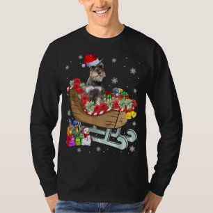 Schattigee Schnauzer Dog Christmas Santa Hat Xmas  T-shirt