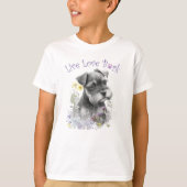 Schattigee Schnauzer Dog Floral T-shirt (Voorkant)