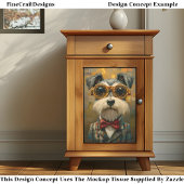 Schattigee Schnauzer Dog in pak & tinten CC7 Decou Tissuepapier