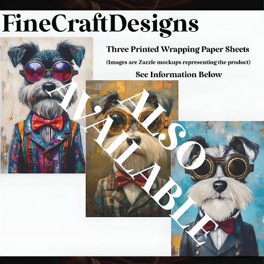 Schattigee Schnauzer Dog, Levendige Kleurrijke CD1 Tissuepapier