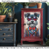 Schattigee Schnauzer Dog, Levendige Kleurrijke CD1 Tissuepapier