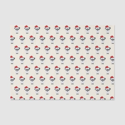 Schattigee Schnauzer met een kerstmuts - Kerstmis Tissuepapier (Voorkant)