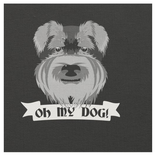 Schattigee Schnauzer Oh My Dog Stof (Close Up)