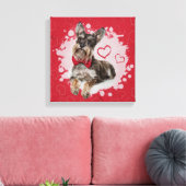 Schattigee Schnauzer op hartenpatroon Canvas Afdruk (Insitu (Woonkamer))