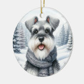 Schattigee Schnauzer Winter Wonderland Kerstmis Keramisch Ornament (Links)