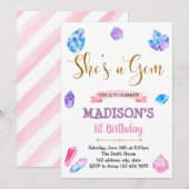 Schattigee Schoenen Een Gem Thema Party Uitnodigin Kaart (Voorkant / Achterkant)