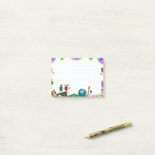 Schattigee School Gepersonaliseerde Post-it notiti Post-it® Notes (Op bureau)