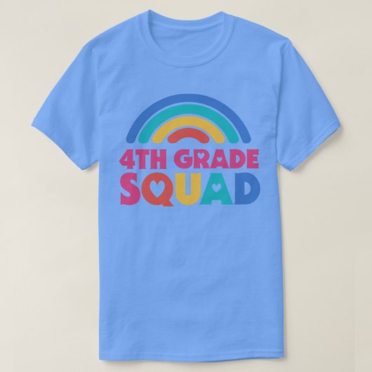 Schattigee School Leraar 4e Grade Squad met Retro  T-shirt (Design voorkant)