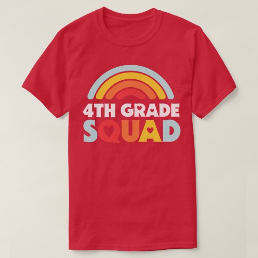 Schattigee School Leraar 4e Grade Squad met Retro T-shirt (Design voorkant)