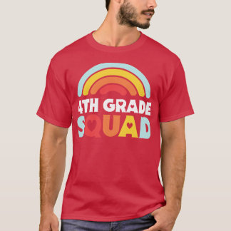 Schattigee School Leraar 4e Grade Squad met Retro T-shirt