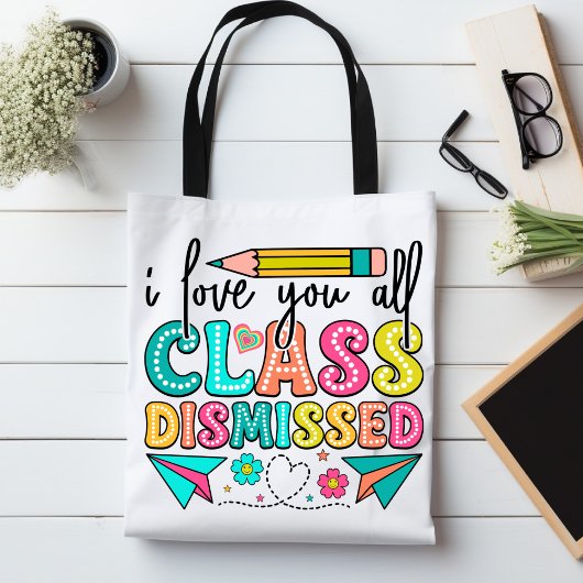 Schattigee School Leraar Waardering Leuk Kleurrijk Tote Bag