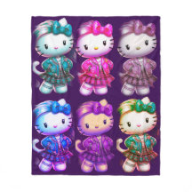 Schattigee School meisje Baby Kat Magenta Fleece D