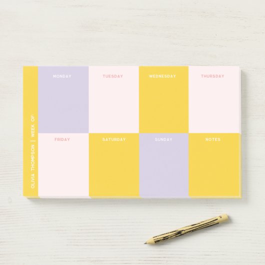 Schattigee School Weekly Planner Post-it® Notes (Op bureau)