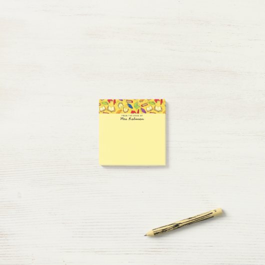 Schattigee schoolboeken Leraarsbureau Geel 3 x 3 Post-it® Notes (Op bureau)