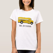 Schattigee schoolbus chauffeur naam toevoegen T-Sh T-shirt (Voorkant)