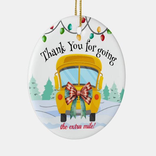 Schattigee schoolbuschauffeur Bedankt cadeau Kerst Keramisch Ornament (Rechts)