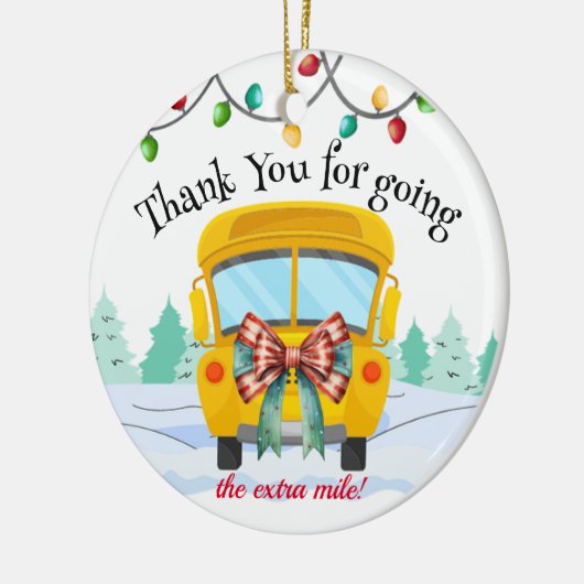 Schattigee schoolbuschauffeur Bedankt cadeau Kerst Keramisch Ornament (Links)