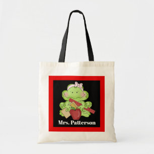 Schattigee schoolkikker voeg de naam van de leerkr tote bag