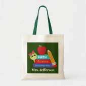 Schattigee Schoolschildpad naam toevoegen Teacher Tote Bag (Voorkant)
