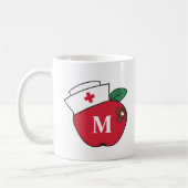 Schattigee schoolverpleegkundige Apple Monogram Br Koffiemok (Links)