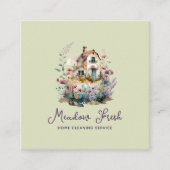Schattigee schoonmaakdienst Floral Vierkante Visitekaartje (Voorkant)