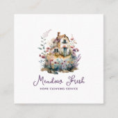 Schattigee schoonmaakdienst Floral Vierkante Visitekaartje (Voorkant)