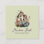 Schattigee schoonmaakdienst Floral Vierkante Visitekaartje (Voorkant)